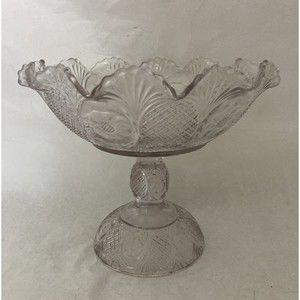 Antique Sunk Daisy Clear Compote by CO-OPERATIVE FLINT GLASS CO ca 1898